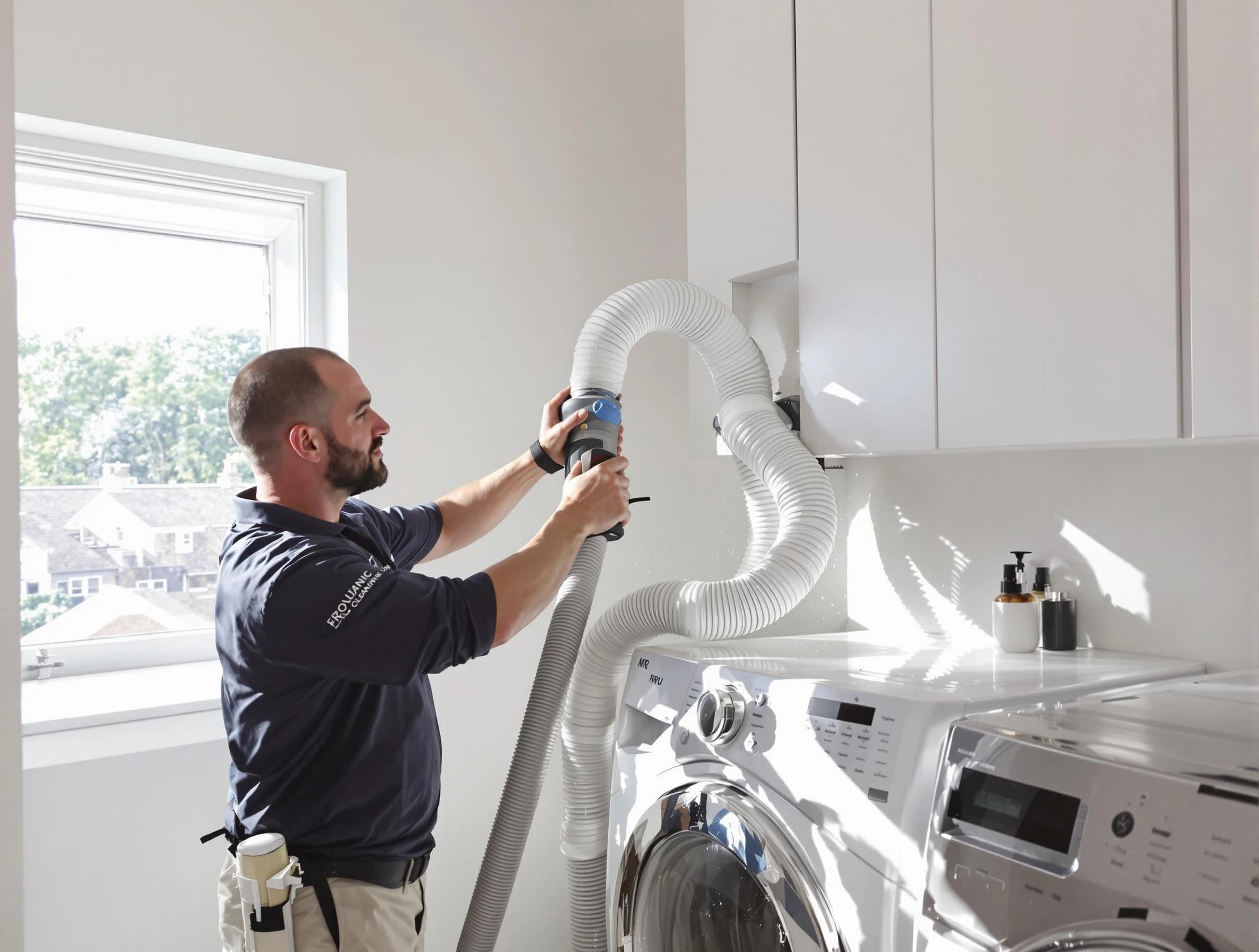 Certified Chino Dryer Vent Cleaning technician performing dryer vent cleaning in Chino