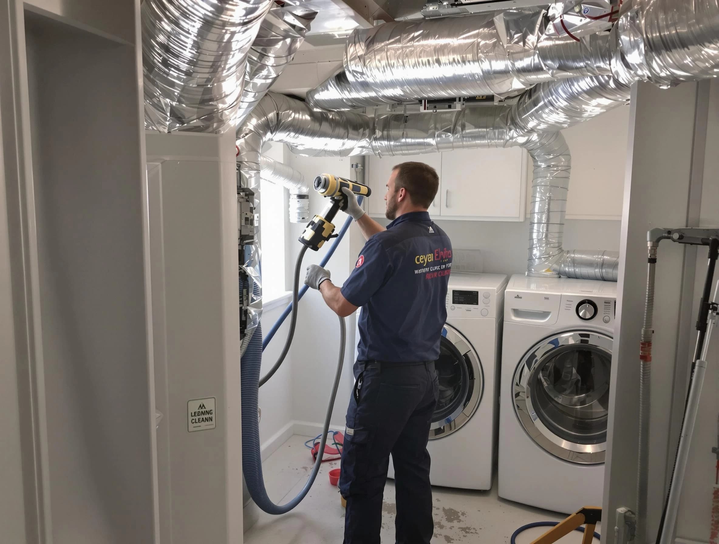 Chino Dryer Vent Cleaning specialist using advanced equipment for thorough duct cleaning in Chino